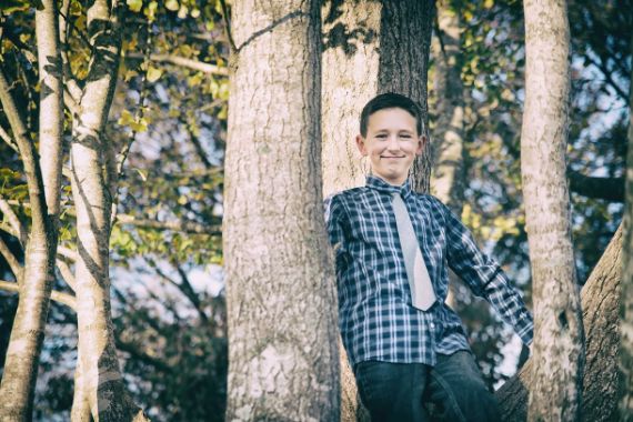 photo of child in tree